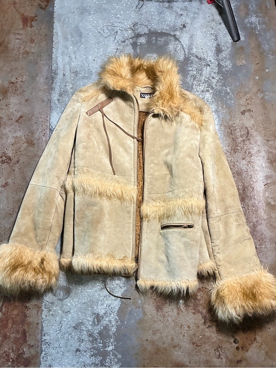XOXO Jackets & Blazers - Vintage Y2K XOXO Genuine Suede Faux Fur Trim Jacket Coat Women’s Large
